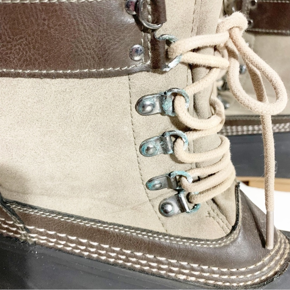 Vintage Esprit Suede Leather and Rubber Duck Boots Lace-up Fleece Lined Winter❄️ - Picture 7 of 9